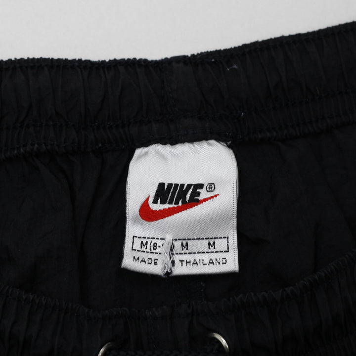 Vintage Ladies Nike Adjustable Waistband Black Sports Nylon Shorts | Migration_Shorts - Back View | Fashion Rerun