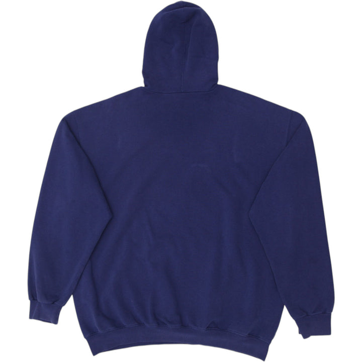 Vintage Embroidered Swoosh By Nike Navy Pullover Hoodie Size L | Migration_Hoodies - Side View | Fashion Rerun