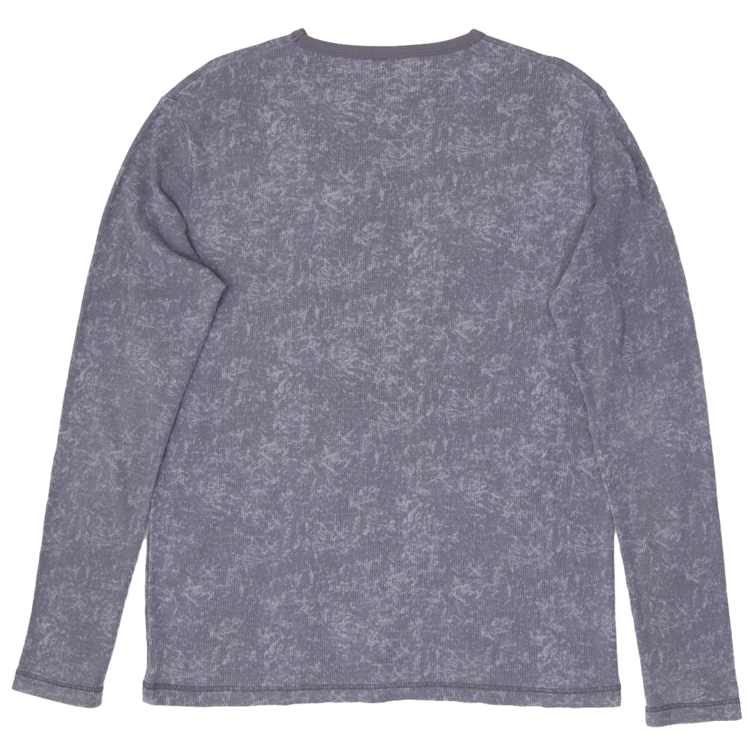 Y2K Mens MMA Elite Long Sleeve Shirt Grey Waffle Thermal Cross Skulls