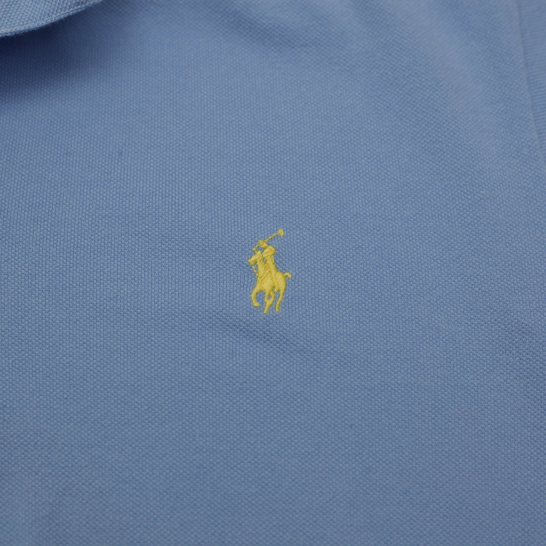 Mens Polo Ralph Lauren Custom Fit Blue Polo T-Shirt Classic Size L