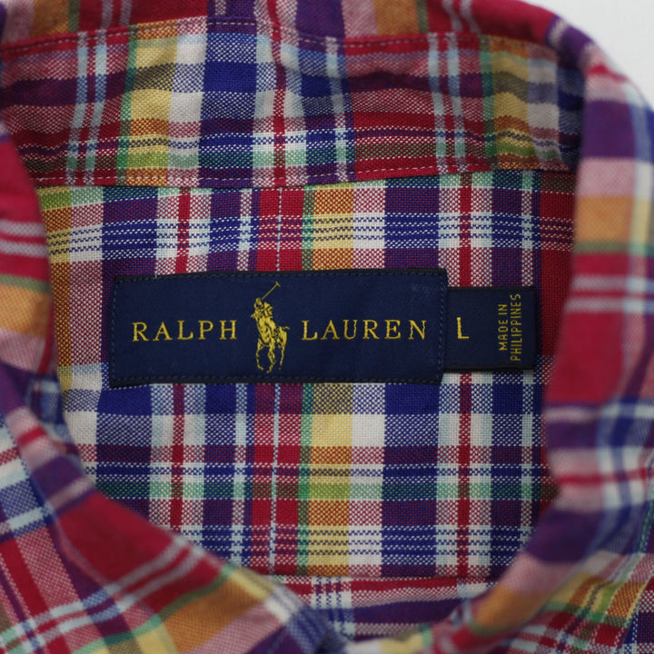 Mens Ralph Lauren Plaid Button-Down Shirt Size L