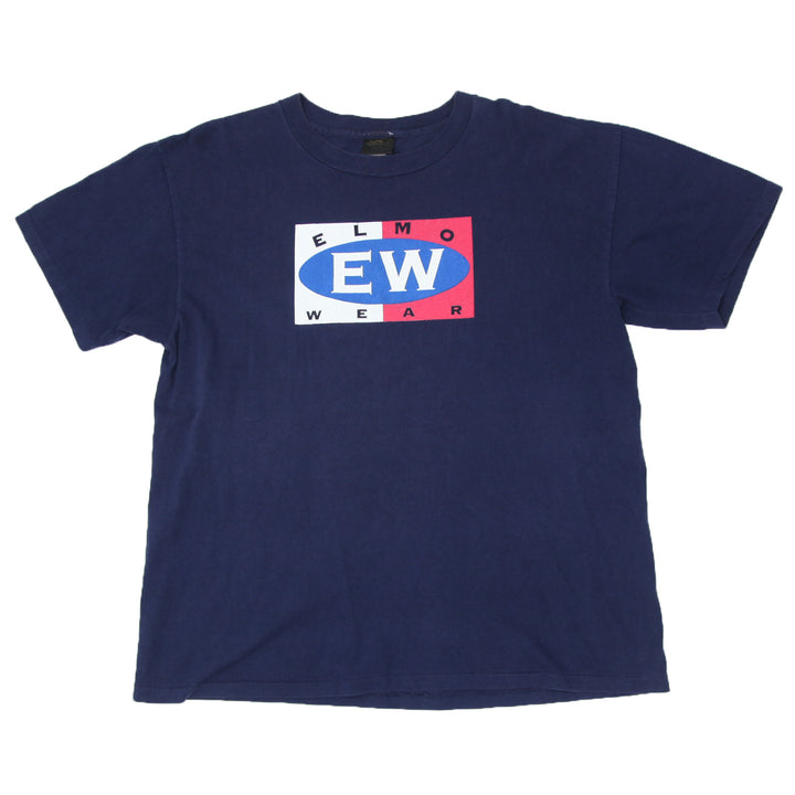 Vintage Elmo Wear T-Shirt Single Stitch Made in USA Navy Blue Changes