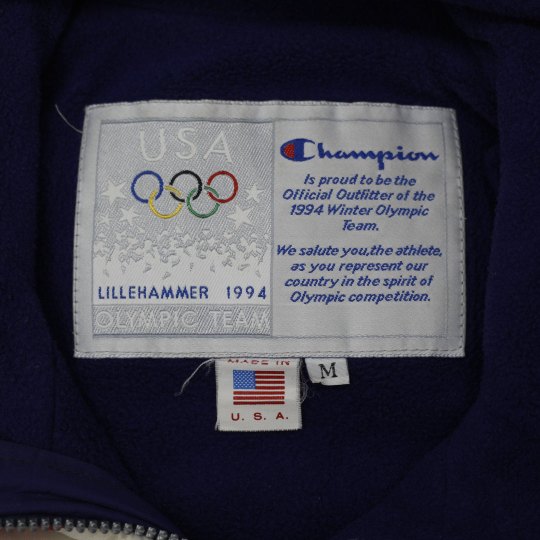 Vintage 1994 Champion Lillehammer Athletic Jacket Made in USA Size M | Migration_Jackets - Back View | Fashion Rerun