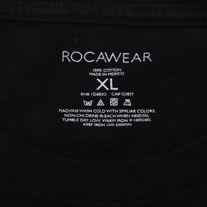 Y2K Mens Rocawear T-Shirt Black Graphic Skull Cotton