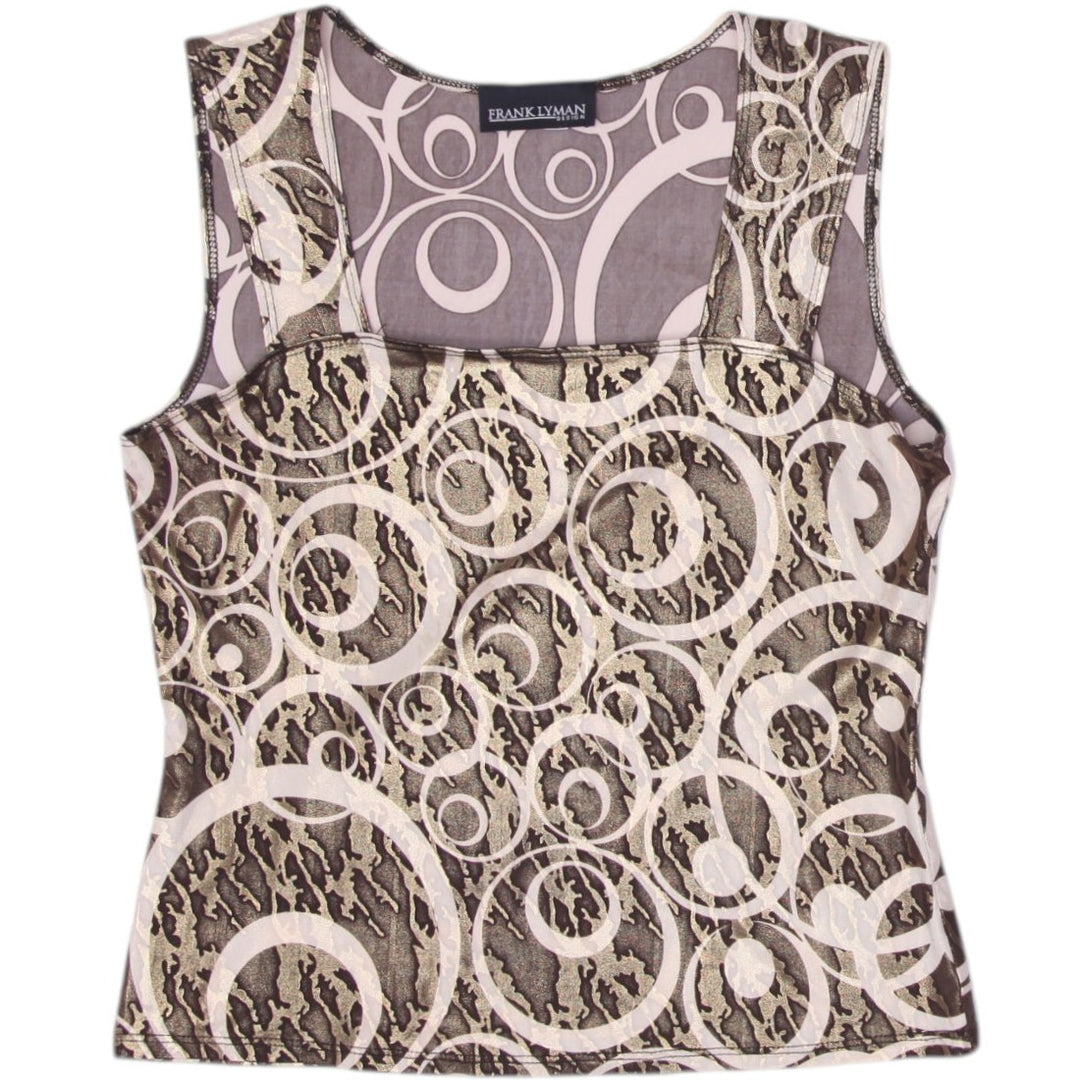 Y2K Ladies Frank Lyman Circles Graphic Tank Top Size
