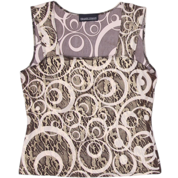 Y2K Ladies Frank Lyman Circles Graphic Tank Top Size