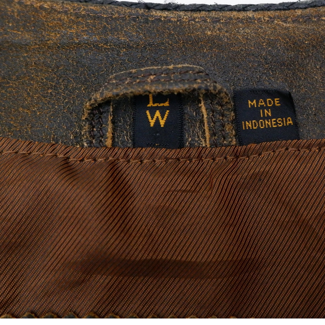 Vintage Ladies Harley Davidson Leather Vest Brown Zip Biker