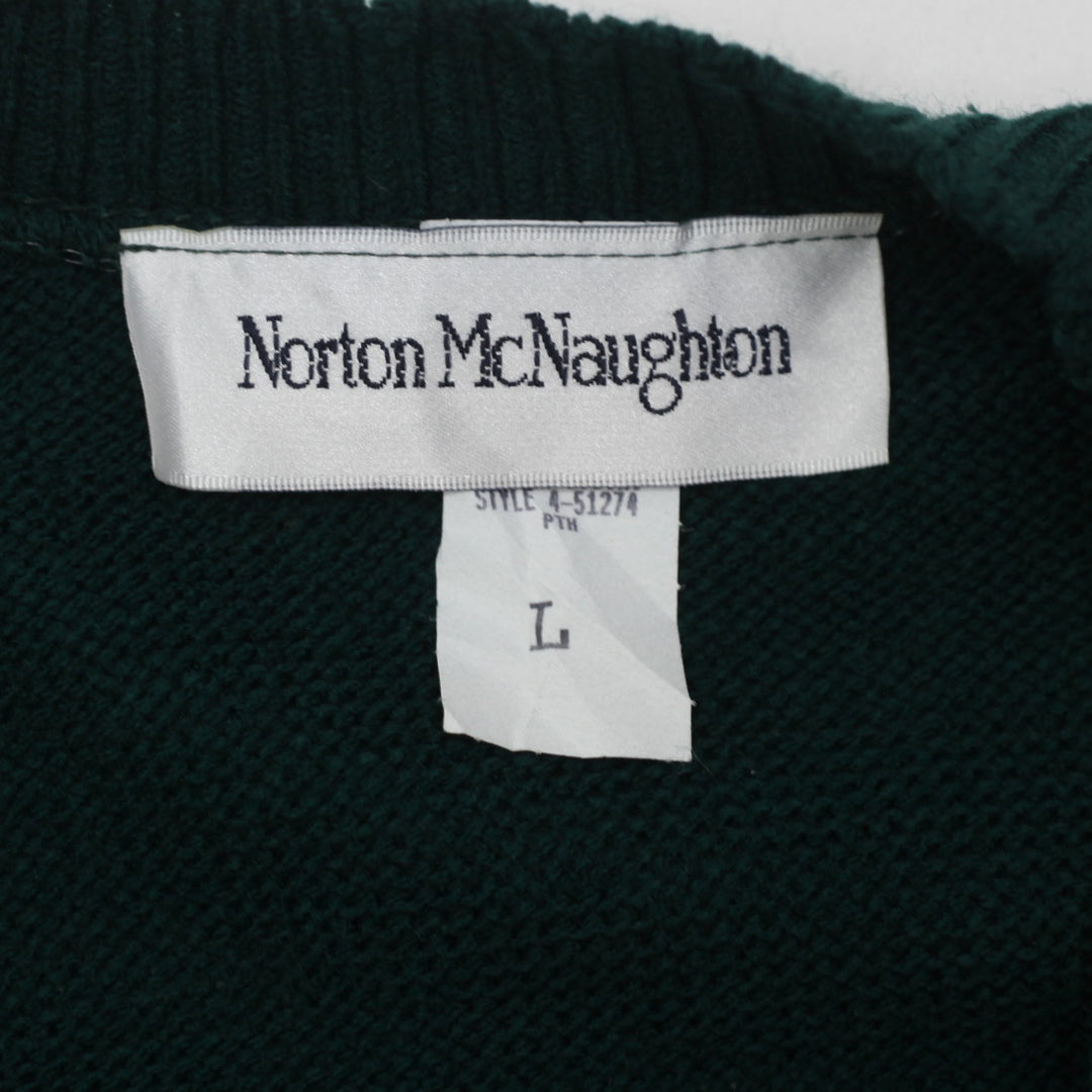 Vintage Norton McNaughton Acrylic Cardigan Sweater Made In USA Ladies Green L - Fashion Rerun Vintage Migration_Sweaters