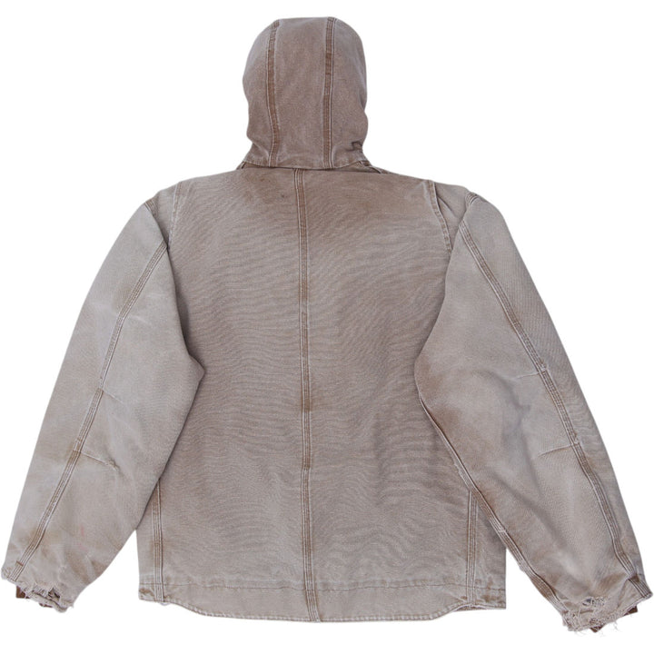 Vintage Carhartt J141 BRN Sherpa Lined Sandstone Duck Jacket Size XL