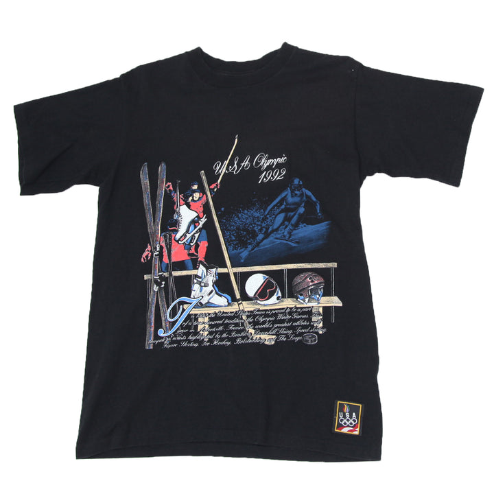 1992 Vintage USA Olympics Skiing Ski Embroidered T-Shirt