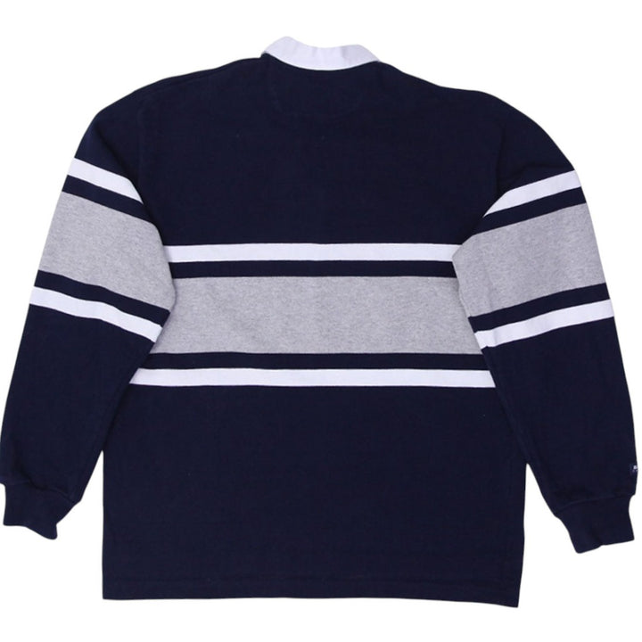 Vintage Mens Barbarian Rugby Striped Polo T-Shirt