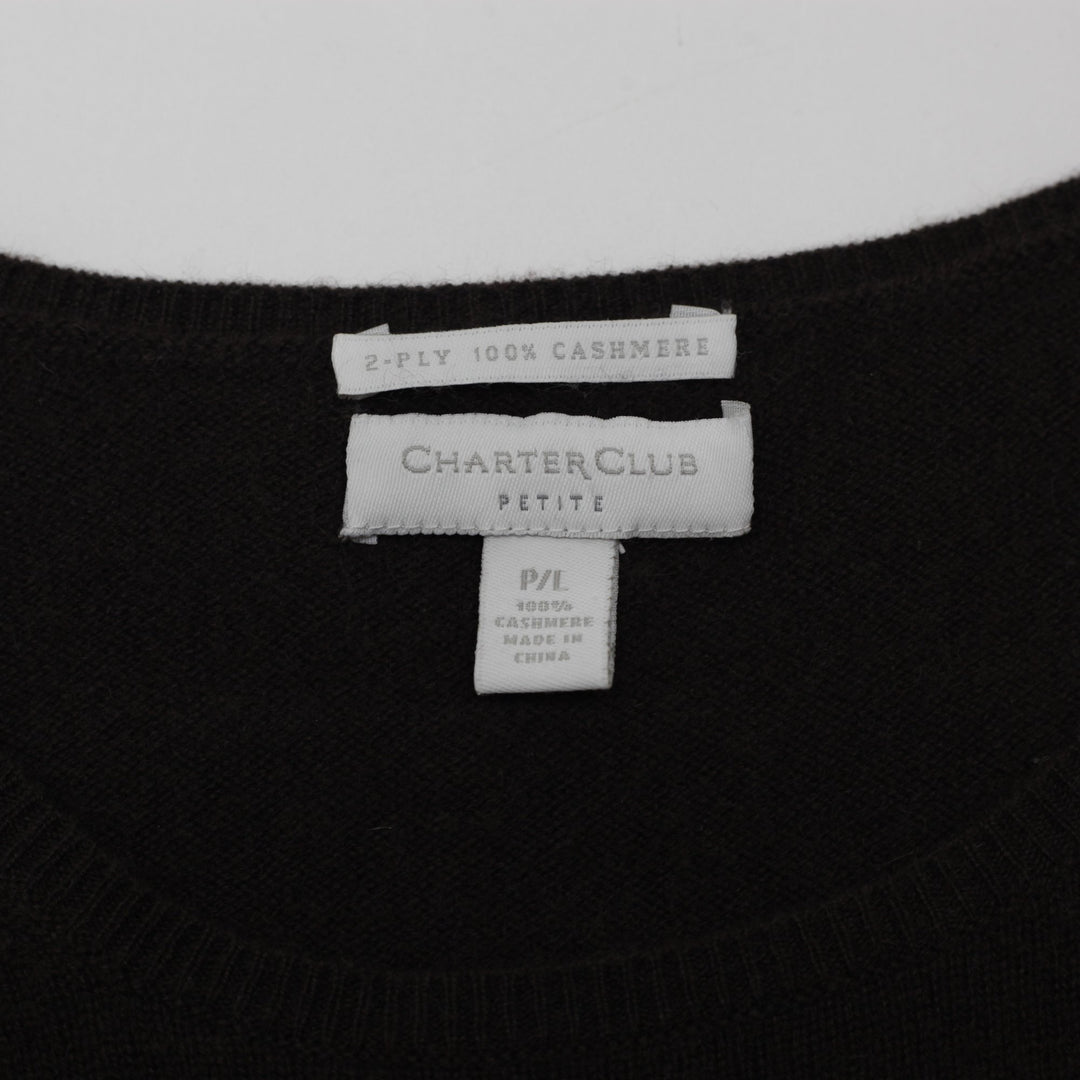 Ladies Charter Club Cashmere Knit Long Sleeve Sweater Size L