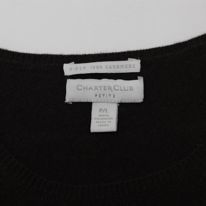 Ladies Charter Club Cashmere Knit Long Sleeve Sweater Size L