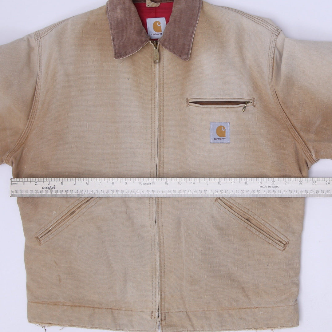 Vintage Carhartt 6QLJ Detroit Duck Canvas Red Quilted Lining Jacket
