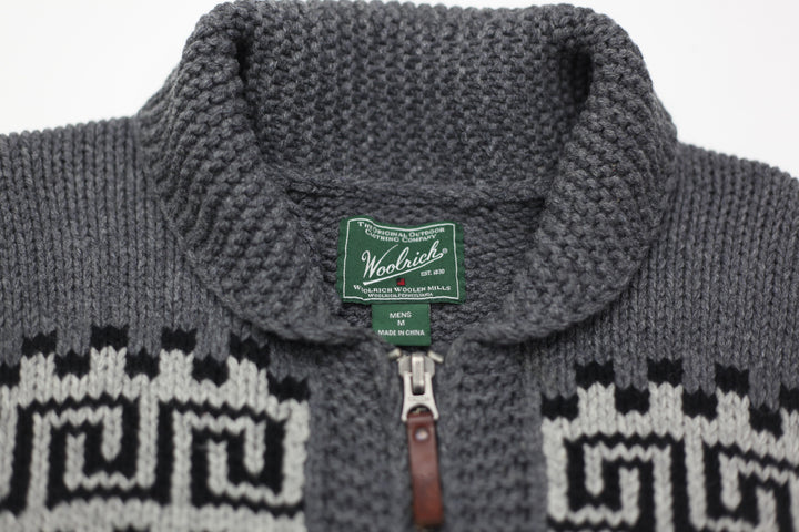 Vintage Woolrich Lambs Wool Full Zip Knitted Sweater