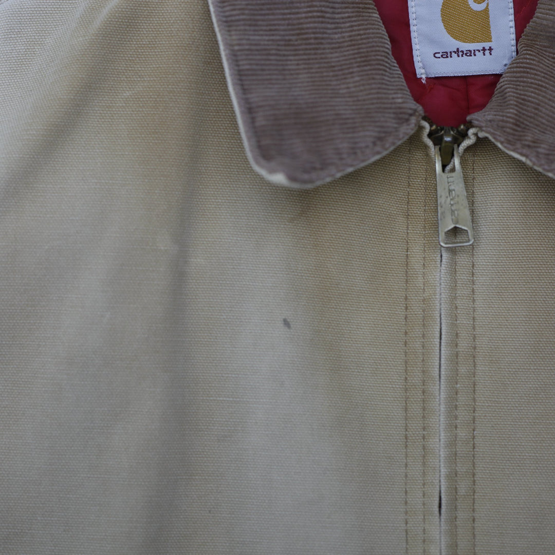 Vintage Carhartt 6QLJ Detroit Duck Canvas Red Quilted Lining Jacket