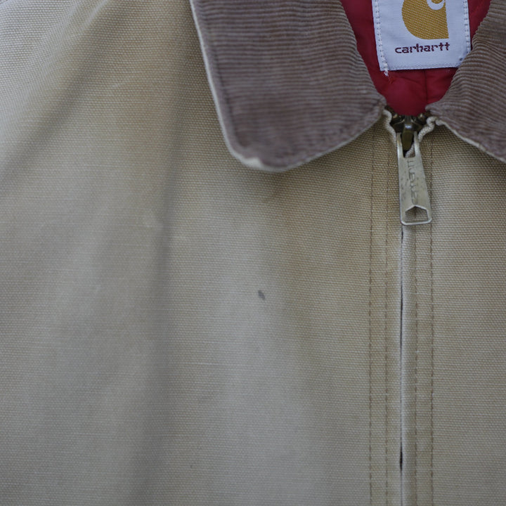 Vintage Carhartt 6QLJ Detroit Duck Canvas Red Quilted Lining Jacket