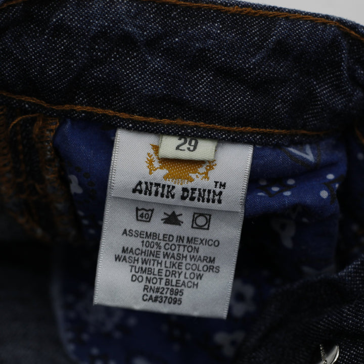 Y2K Ladies Antik Denim Embellished Jeans Blue Embroidered Flare Size 29