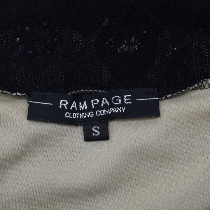 Y2K Ladies Rampage Black Floral Lace Overlay Off Shoulder Mesh Top Size S