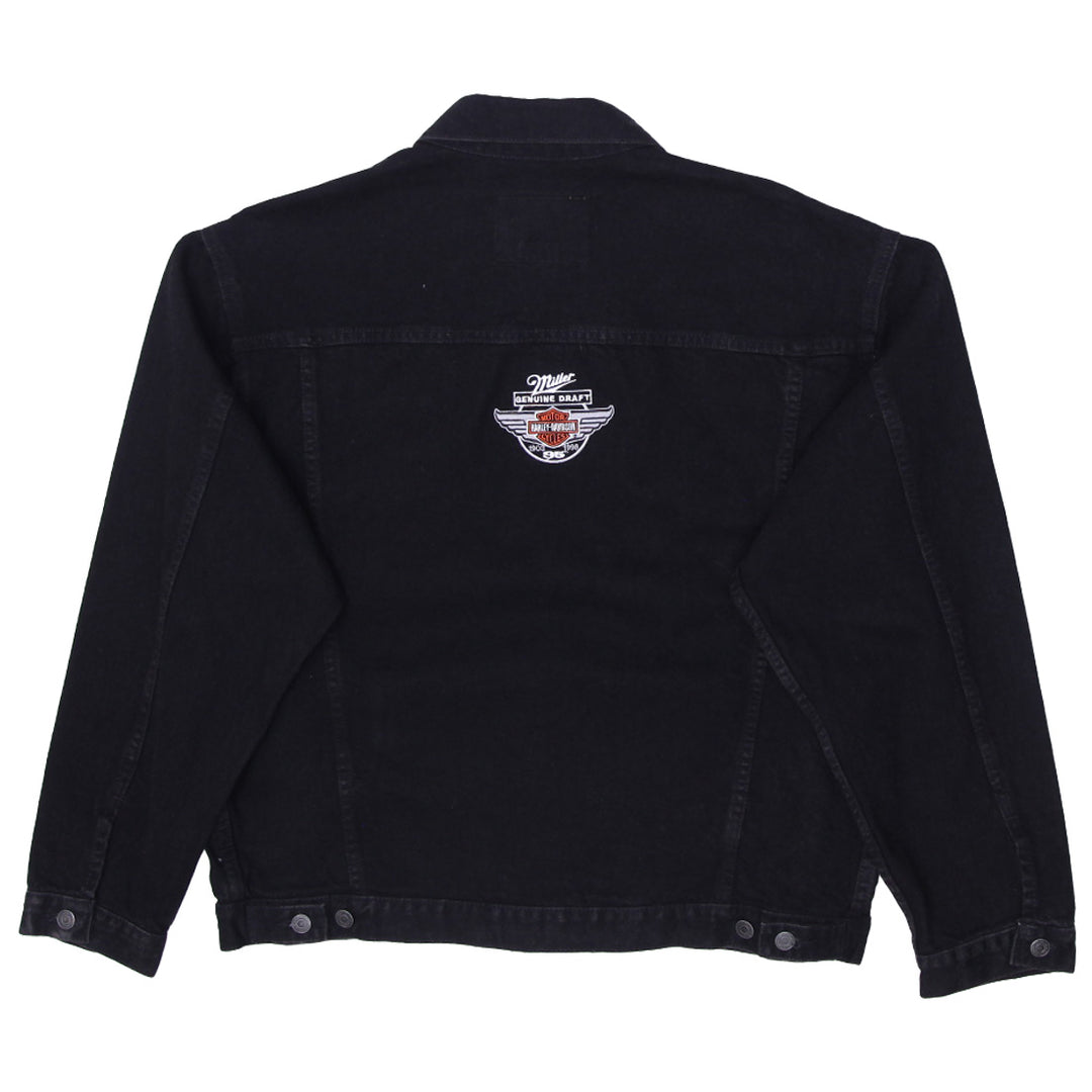 Vintage ID Wear Black Denim Patches Jacket