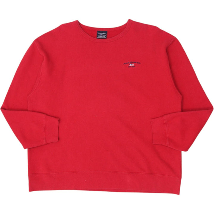 Vintage Polo Jeans Co Ralph Lauren Sweatshirt Red Embroidered Logo XL | Migration_Sweatshirt RL Collection | Fashion Rerun