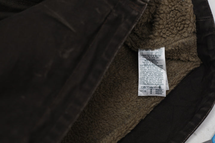 Mens Carhartt J141 DKB Sherpa Lined Dark Brown Irregular Jacket