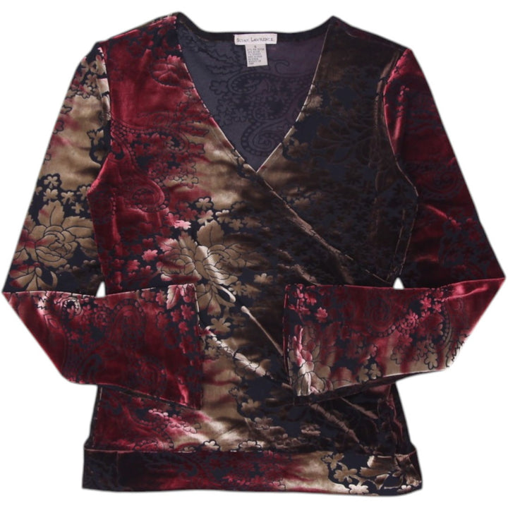 Y2K Ladies Blouse Multi Color Velvet Floral Long Sleeve Top | Migration_Y2K Tops | Fashion Rerun