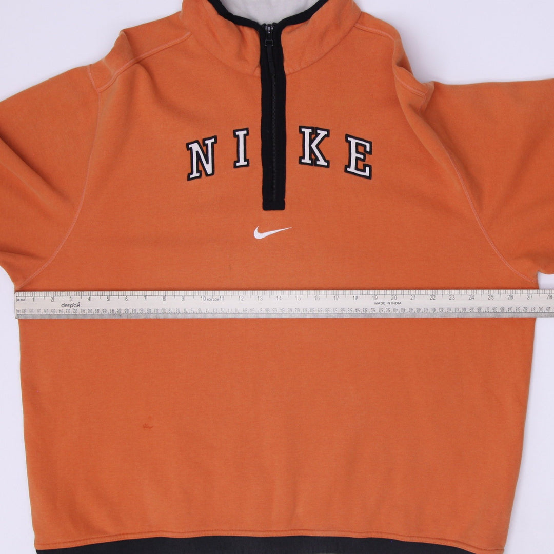 Vintage 90s Nike Center Swoosh Spell Out Half-Zip Fleece Sweatshirt Size L