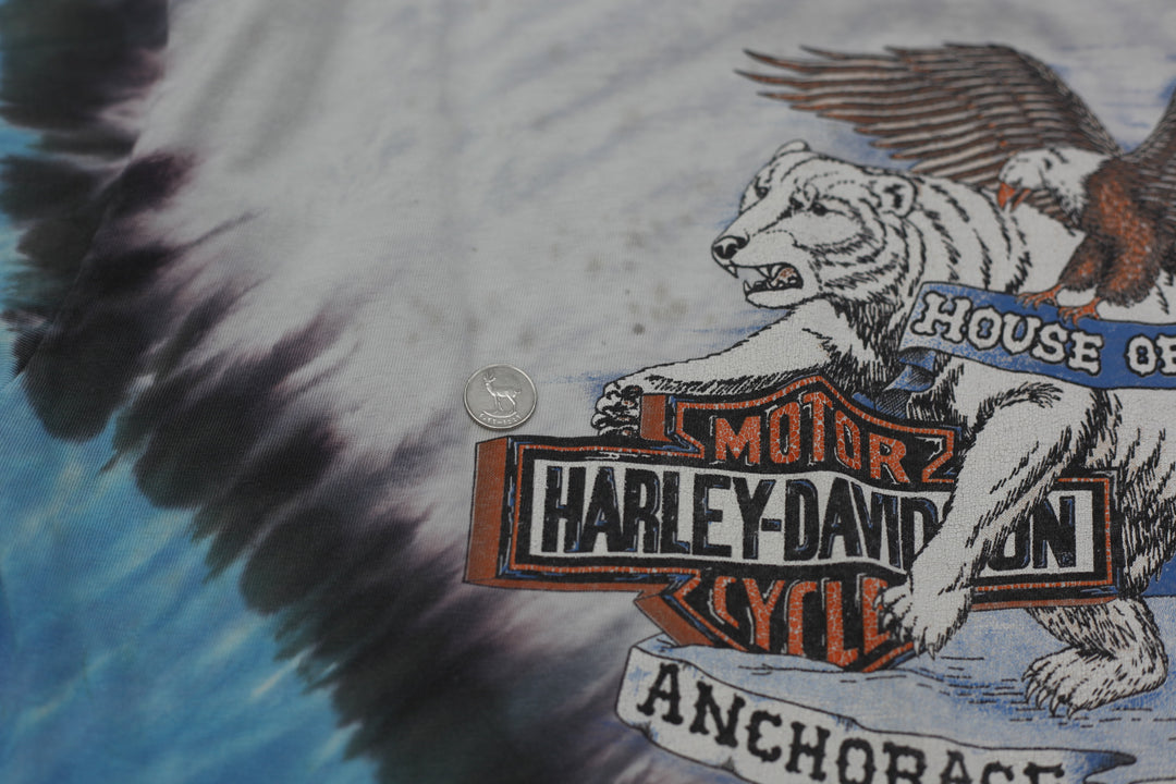 90's Vintage Harley Davidson Milwaukee Wisconsin T-Shirt Distressed S.Stitch Made In USA XL - Fashion Rerun Vintage Migration_T-Shirt