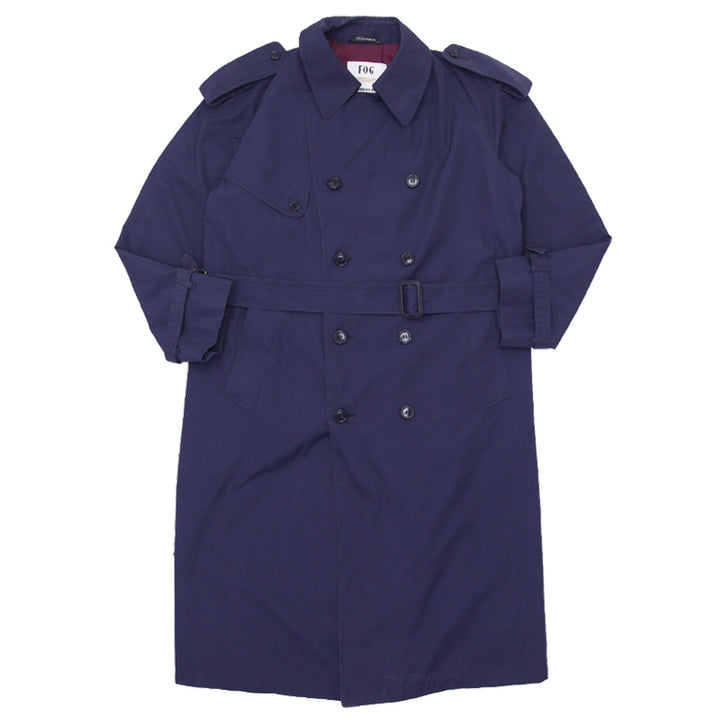 Mens London Fog Belted Navy Trench Coat Made In Canada