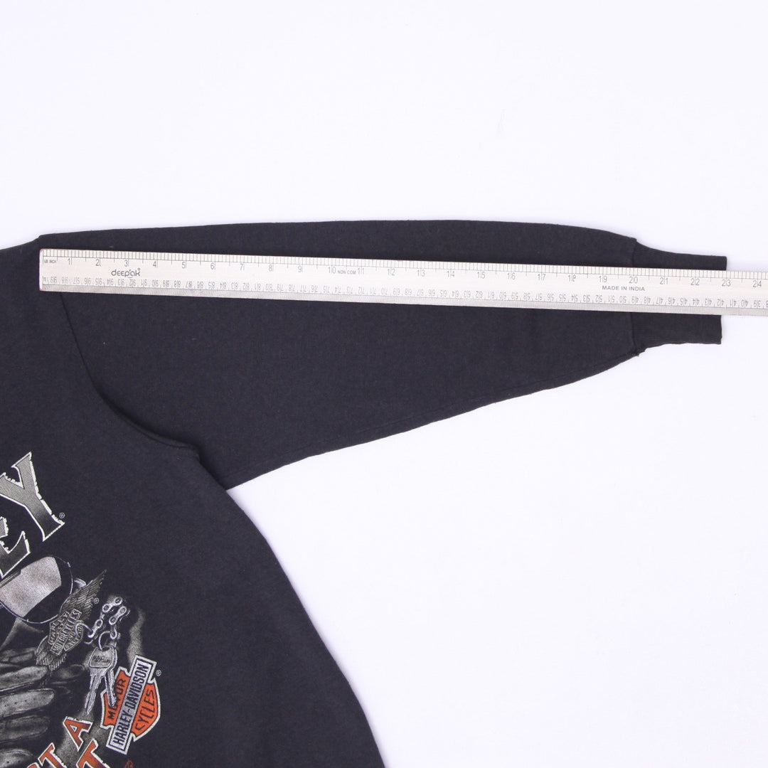 Vintage Mens Harley Davidson Sweatshirt Black Graphic Fleece 1991