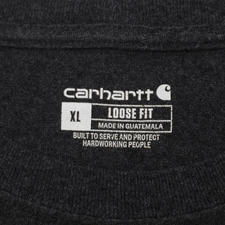 Mens Carhartt K87 Loose Fit Heavyweight Pocket T-Shirt Dark Heather Charcoal XL