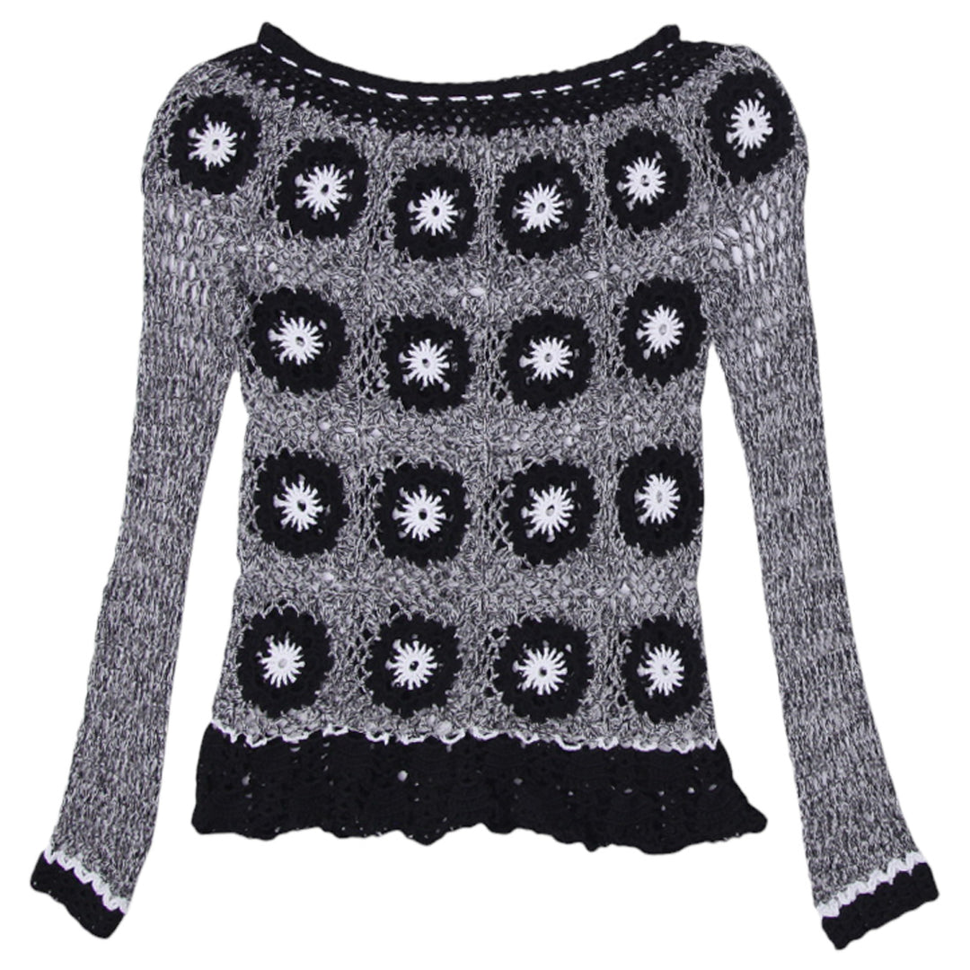 Ladies Long Sleeve Crochet Top