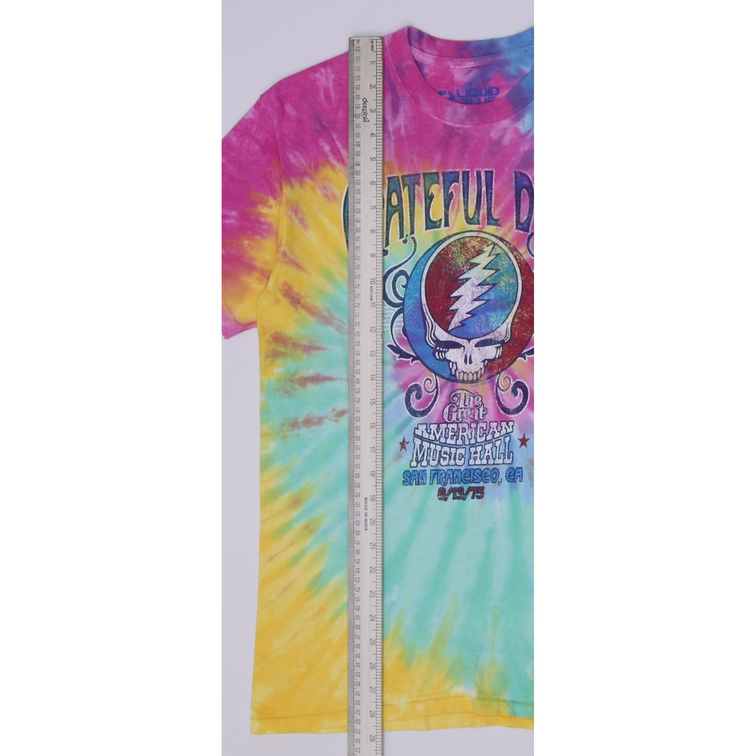 Mens Liquid Blue Grateful Dead Rainbow Spiral Tie Dye T-Shirt Size M