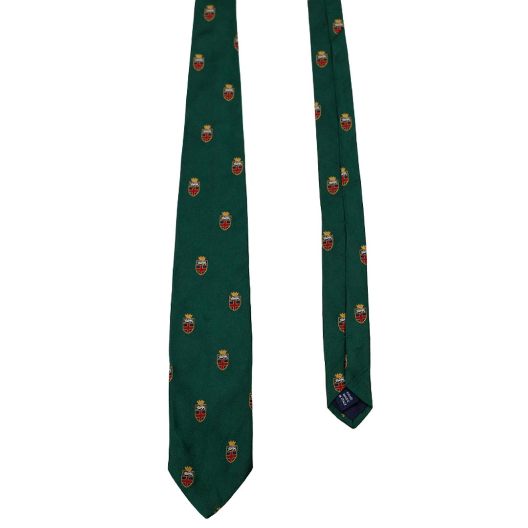 Mens Polo By Ralph Lauren Handmade In Italy Green Necktie