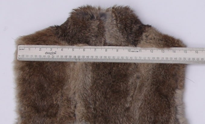 Michael Kors Luxury Real Rabbit Fur Vest L Brown Pieced Natural Toggle Closure