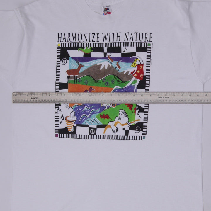 Vintage 1994 Harmonize With Nature Art T-Shirt SS Made in USA Size XXL