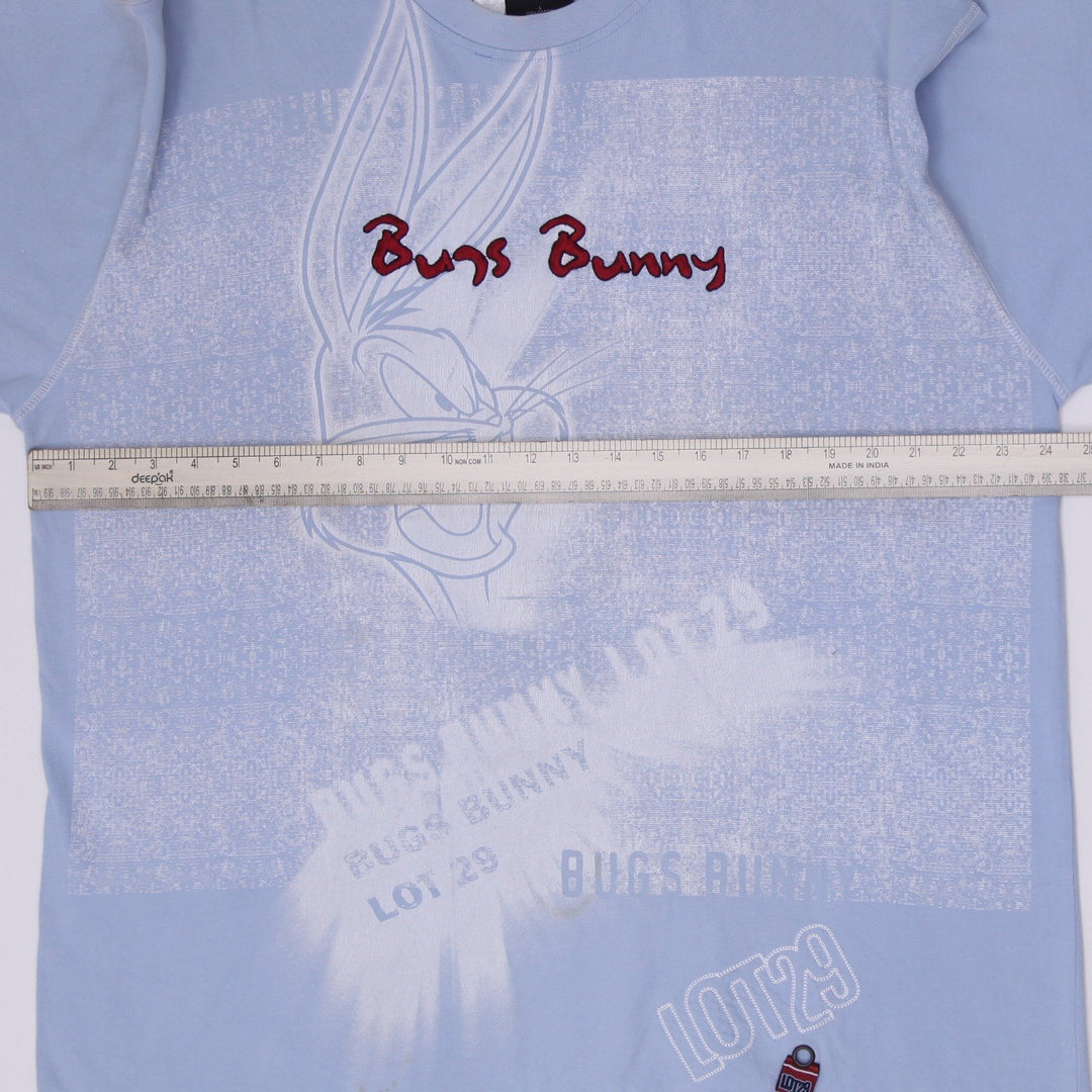Vintage Lot 29 Bugs Bunny Light Blue Graphic T-Shirt Looney Tunes Size Large