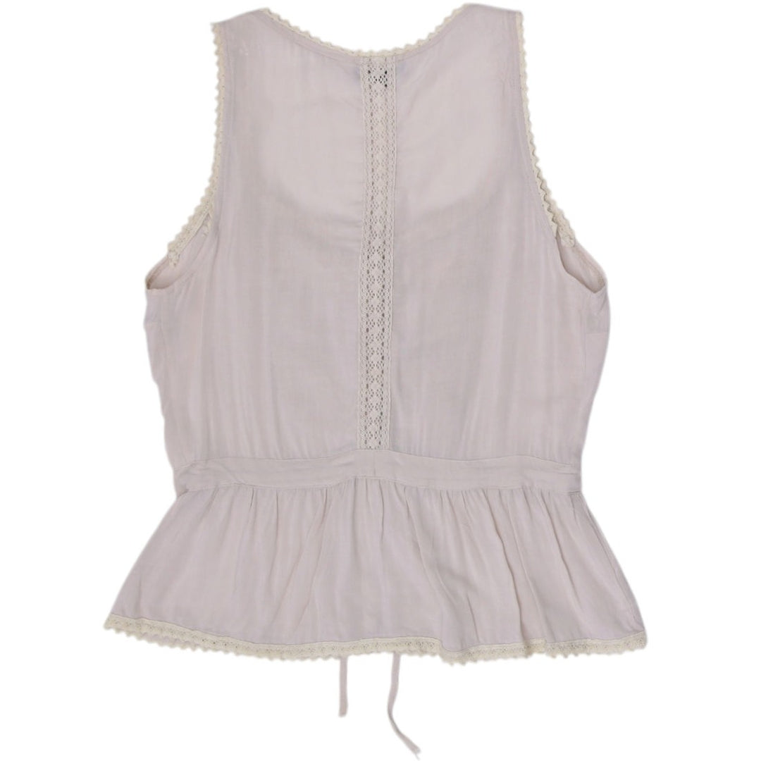 Y2K Ladies Pin Up Milkmaid Lace Tank Top Size S