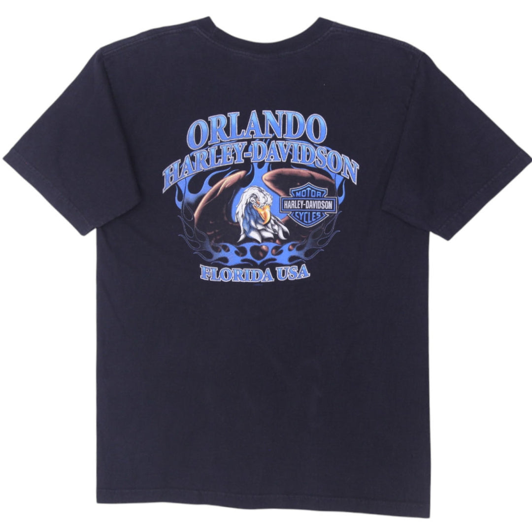 Mens Harley Davidson T-Shirt Black Graphic Orlando