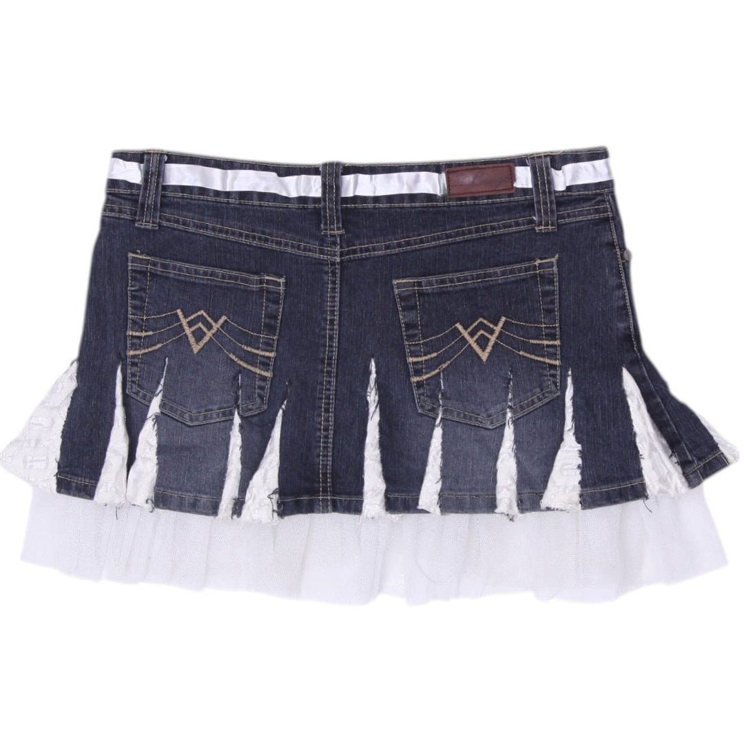 Y2K Ladies Bongo Cheerleader Denim Micro Skirt Size 5