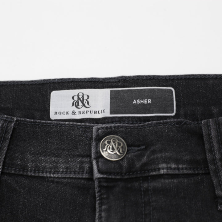 Mens Rock & Republic Asher Black Denim Stretch Jean Jorts Men’s Size 34
