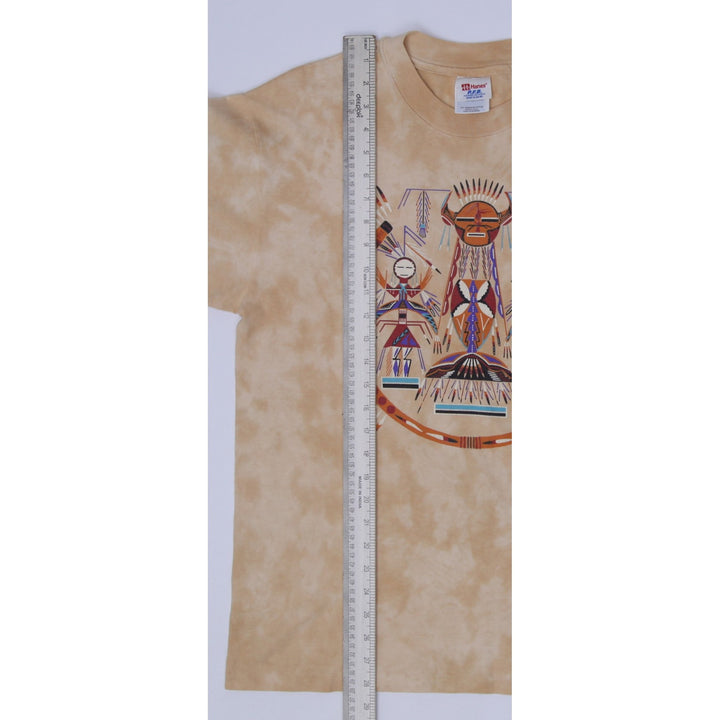 Vintage 90s Hanes Southwest Native American Art Tie Dye T-Shirt Size M
