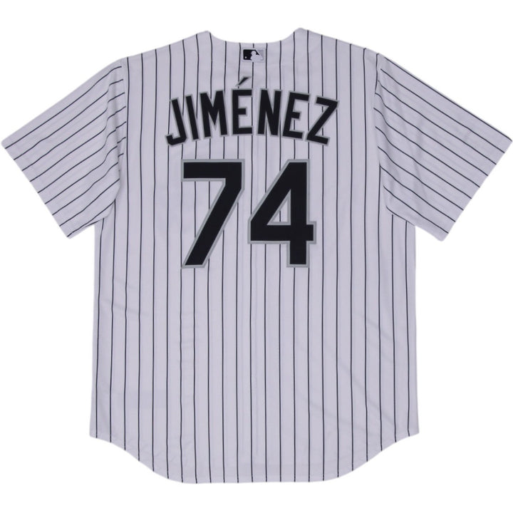 Vintage Nike MLB Chicago White Sox Jimenez #74 Home Pinstripe Jersey Size L | Migration_Jerseys - Side View | Fashion Rerun