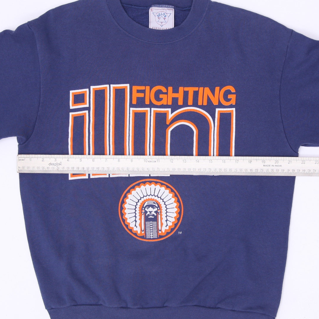 Vintage 90s Illinois Fighting Illini Chief Illiniwek Sweatshirt Size L
