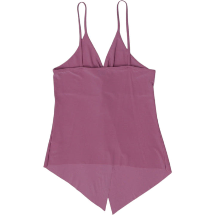 Y2K Ladies Pink V-Neck Asymmetric Spaghetti Strap Top Size XS