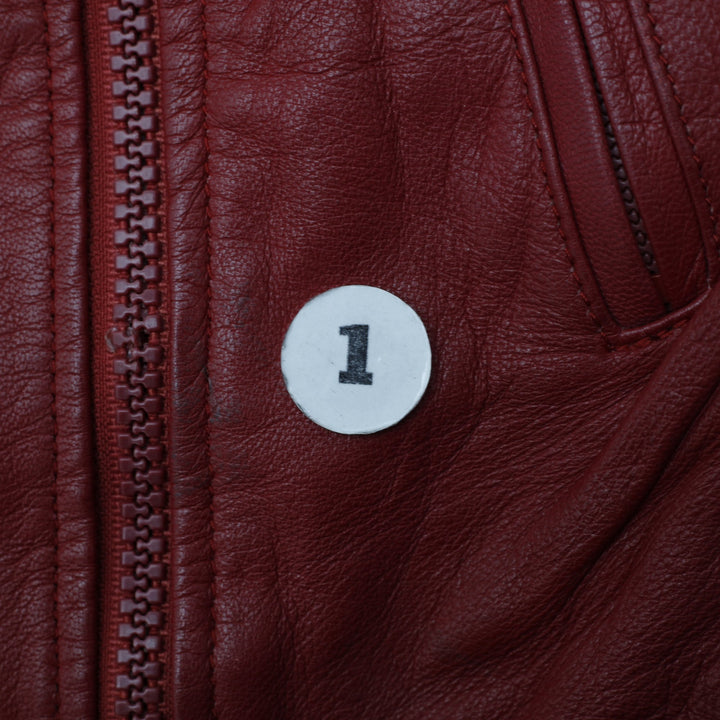 Vintage UNIK Red Leather Biker Jacket Size L | Migration_Jackets MJ DROP - View 7 | Fashion Rerun