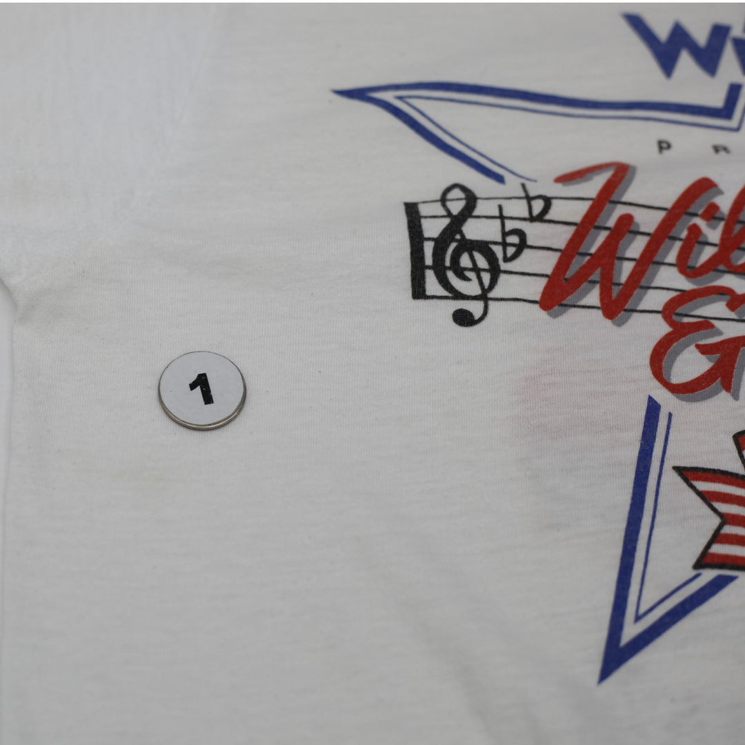 Rare Vintage 1984 Willie Nelson & Family Tour Ringer T-Shirt Screen Stars Tag Made In USA Size XL