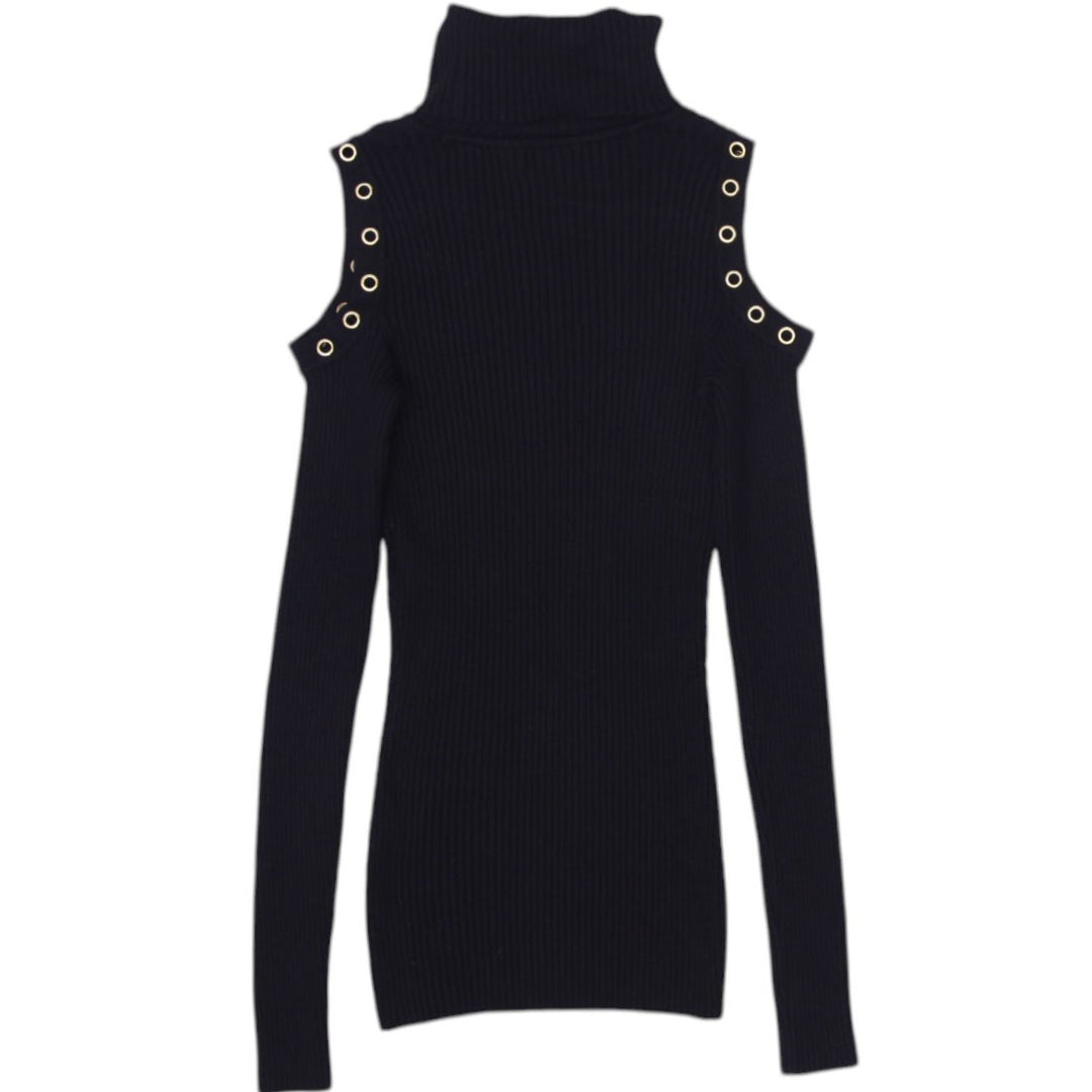 Y2K XOXO Cold-Shoulder Grommet Knit Sweater Size XS | Migration_Knitwear & Sweaters - Side View | Fashion Rerun