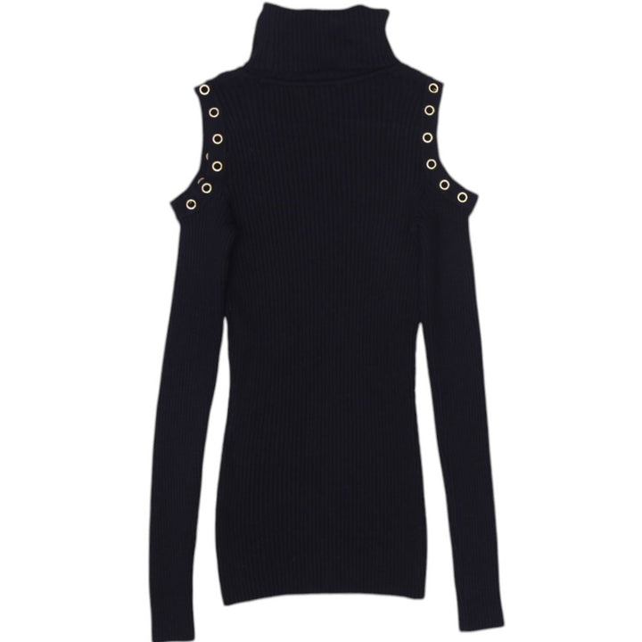 Y2K XOXO Cold-Shoulder Grommet Knit Sweater Size XS | Migration_Knitwear & Sweaters - Side View | Fashion Rerun